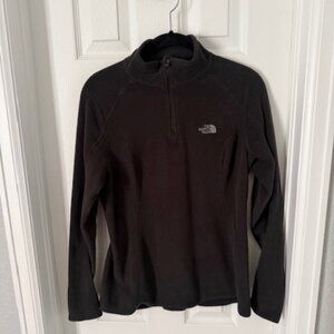 The North Face Womens Black Fleece 1/4 Zip Pullover Top Size M